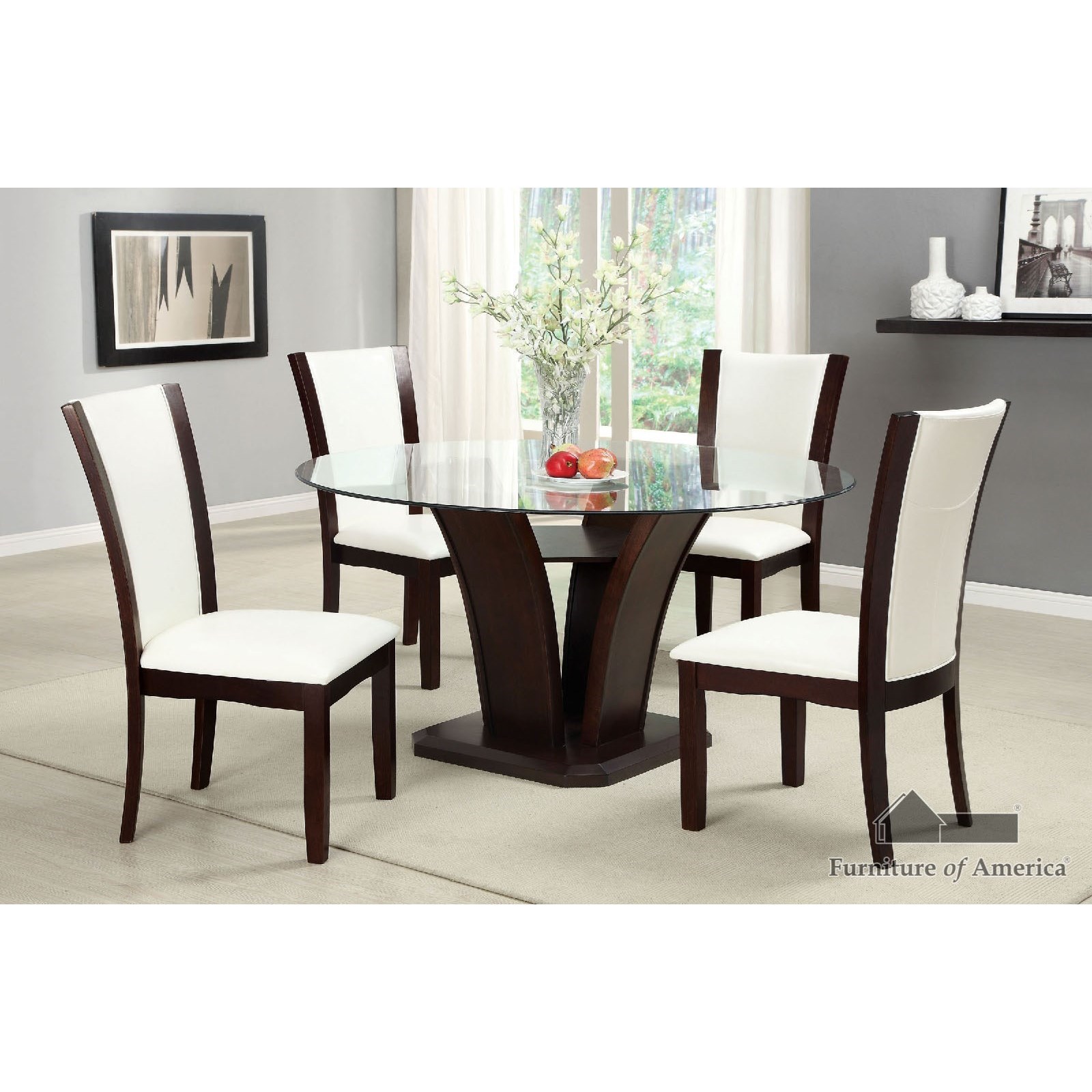 Furniture of America Manhattan I & II 5pc Dining Room Group Value